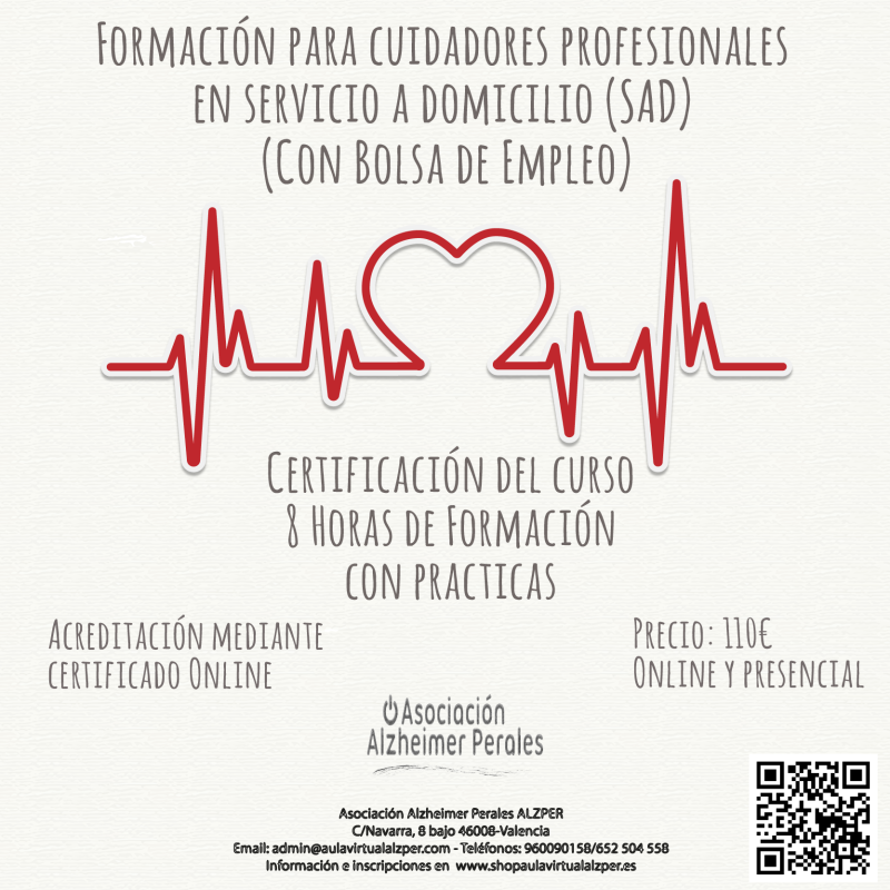 Formación para cuidadores profesionales en servicio a domicilio (SAD) Formación para cuidadores profesionales en servicio a domicilio (SAD)