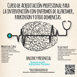 Curso de Acreditación profesional para la intervención con enfermos de Alzheimer, Parkinson y otras demencias.